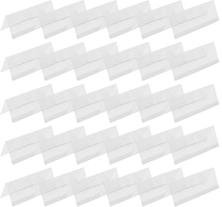 Porte Signe, Acrylique Transparent, Forme de V, Présentoir Multifonctionnel pour Tenir des Photos, Petites Affiches, Signatures, Porte-Noms pour Tente, pour Salles de Réunion, 30 Pièces