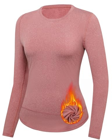 Gyabnw Women's Thermal Top Long Sleeve Crew Neck | Long sleeve design, crew neckline, thermal sportswear design, for running, yoga and training, active base layer styling