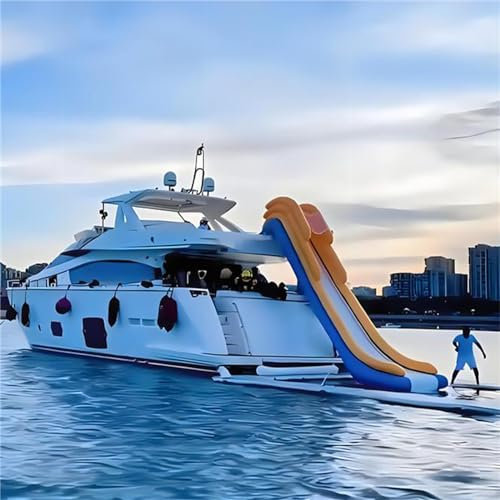 Gueploer Amusement Equipment Yacht Lake Inflatable Water Slides, Sea Floating Pool Cruise Ship Ladder (color And Size Can Be Customized),19.6Ft/6M