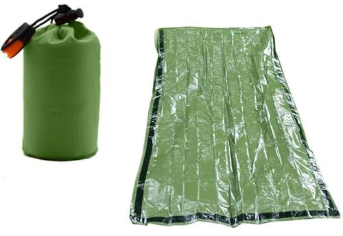 Tragbarer wasserdichter Notfall-Überlebens-Schlafsack, Outdoor, EDC, Campingausrüstung, Thermosack, Erste-Hilfe-Rettungsset, Mylar-Decke