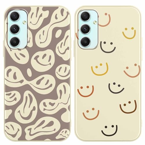 Yoedge 2 Pack Black Phone Case Compatible with Samsung Galaxy S8 5.8, Ultrathin Soft TPU Silicone with Aesthetics Pattern, Shockproof Bumper Protector Matte Cover for Samsung S8, smile