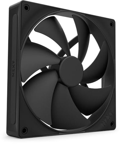 NZXT F140P | 140mm Static Pressure PC Case Fan | Ideal for Radiators & Heatsinks | High Static Pressure | Rear Chamfer Intake | Fluid Dynamic Bearings | Low Noise | PWM Control | Black