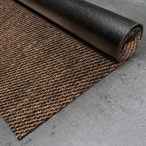 Vinyl Teppich Premium Qualität Innen und Außen Hochwertig Bronze 140x200 cm | Rutschfest abwaschbar wasserfest extra flach PVC Teppich für Küche Läufer Wohnzimmer Outdoor Flur Terrasse Bad STORESDECO