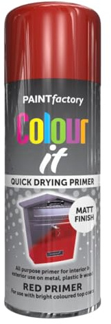 AlezyB - 3 x Red Primer 400ml All Purpose Spray Paint | Use on Metal, Wood, Plastic and Multipurpose Aerosol Professional Quality Perfect Finish, for Interior Exterior and Excellent Coverage