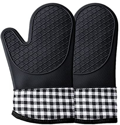 2 Pieces Insulation Gloves Kitchen Household Oven Microwave Thick Silicone Gloves (Color : B, Size:
