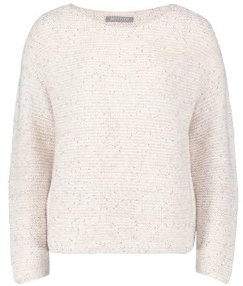 Betty & Co Damen Strickpullover mit Pailletten 36, Beige