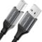 deleyCON 1m Cable USB de Impresora (para Impresoras, Escáneres, MIDI) Cable USB-A a USB-B Trenzado + Enchufe Metálico para Epson Brother Canon Portátil Tablet PC MacBook HP Samsung