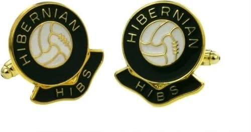 Football Coloured Enamel Cufflinks Hibernian