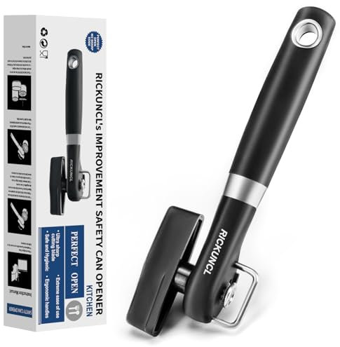 Tin Opener, Safe Cut Can Openers, Manual Safety Tin Opener UK, Tin Openers for Arthritis Hands, No Sharp Edges with Soft Grips, Easy to Use & Storage - Can Openers That Work