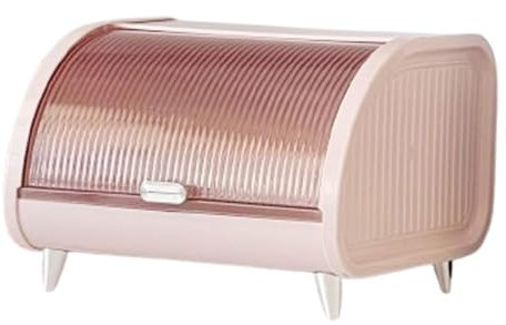 Sharplace Desktop Storage Box Snack Makeup Storage Box Countertop Bread Bin Holder Creative Bread Container Farmhouse for Bakery Pantry, pink