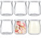 Siocok 6 botellas de vidrio para pudín de 200 ml, tarros de vidrio para yogur con tapas de plástico, botellas de vidrio pequeñas, para hacer yogur, leche, mermeladas, gelatina, pudín, mousse