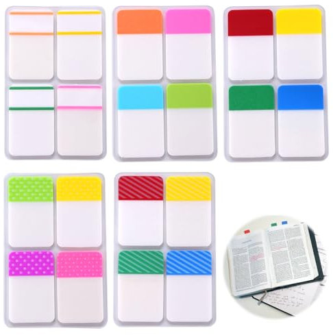 400 Pièce Marque Page Adhesif, Notes Autocollantes,Onglets D'Index Colorés,Adhesives Notes Repositionnables, Onglets séparateur Guides d'index pour Bureau, Documents, Livres, Agenda, Dossier
