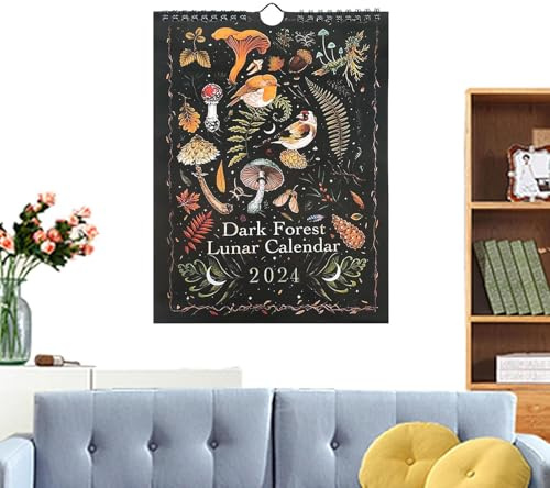 Generisch Calendrier mural Forêt sombre – Calendrier de la forêt de Noël –