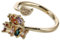 SHERCHPRY Blatt-Blumen-Ring Stein-Kit farbige Zirkoniumringe Van-Halskette Sprungbrett Dekoration Laterne Damenring Blumenring unregelmäßige Blattringe verstellbare Ringe für Damen Metall