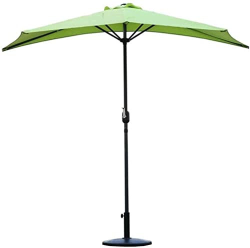 ZJFHEYUO Sonnenschirm für den Garten, 2,7 m, halbrund, für den Außenbereich, mit Kurbel, Gartenschirm, Sonnenschutz, halbrund, rund, für kleine Terrassen