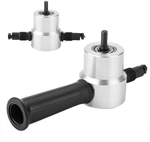 DEWIN Blechknabber Vorsatz, Doppelkopf-Blechschneider Knabber Schneidwerkzeug Doppelköpfig Blechnibbler Blechschneider Knabber Zubehör für Workshop DIY Car Reparatur 7.1 x 3,1zoll 463g(Silber)