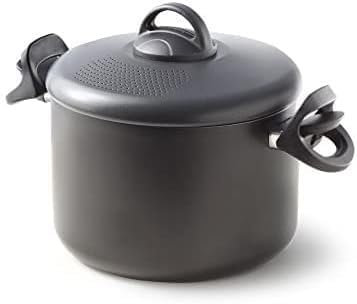 Avilia Pentola con Scolapasta Integrato 5L – Pentola Antiaderente 22 cm in Alluminio con Manici Bloccanti | Cottura e Scolatura Facile per Pasta, Verdure e Zuppe