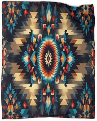 Indianer 3D-gedruckte Decke Ethnische Muster Design-Tagesdecke Weiche Und Warme Mikrofaser Sofa Bettwäsche 70x80inch(180x200cm)