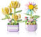 GZGXKJ 2 Piezas Mini Bloques de Construcción Flor Bonsai Kit de Flores Plantas Suculentas Building Blocks para Decoración del Hogar y Regalos para Niñas