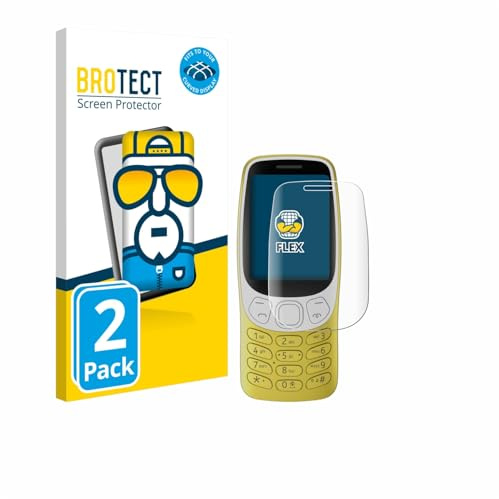 BROTECT Schutzfolie für Nokia 3210 | 2 Stück Transparenter Displayschutz Made in Germany Klare Full-Screen Folie Full-Cover 3D Curved Montage Kit