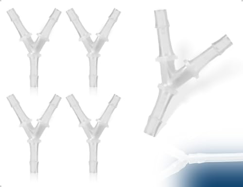 Lhbwhiz 4 pezzi connettori per pompa dell'aria per acquario,connettore a Y per tubo flessibile,adattatore per tubo flessibile dell'aria,connettore per tubo flessibile,utilizzato acquari(4,8 mm,bianco)