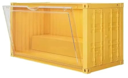 Orivin Durchsichtige Vitrine, Displayständer-Organizer, Staubdichte Schutzvitrine Für Sammler-Popfiguren Und Spielzeuge (gelb)