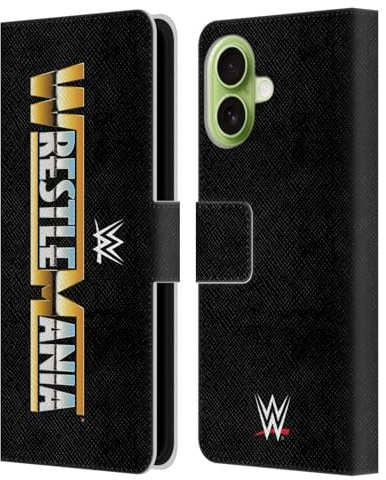 Head Case Designs sous Licence Officielle WWE Wrestlemania Logo du Programme Télévisé Étui Portefeuille en Cuir Compatible avec Apple iPhone 17