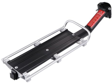 HEMOTON Aluminium Fahrrad Gepäckträger Hinterer Schnellspann Montage Fahrradträger mit Verstellbarem Rack für Mountainbike und Citybike Leichter Robuster Fahrradkofferraum für Rucksack