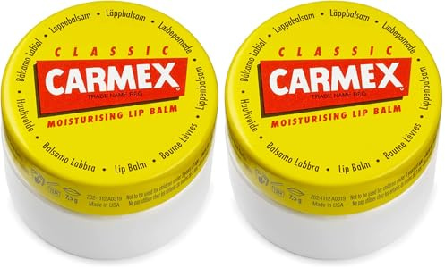 CARMEX Classic Lip Balm Pot (7.5g) For Dry & Chapped Lips Soothes, Relieves & Moisturises (Pack of 2)