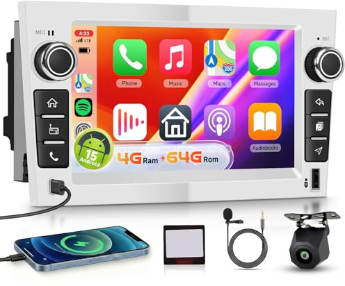 【4+64G】 Hodozzy Carplay Autoradio für Opel Astra Corsa Meriva Zafira mit USB Typ-C Android Autoradio 7 Zoll In-Cell Bildschirm mit Android Auto/WiFi/GPS/RDS/FM/Bluetooth, Silber