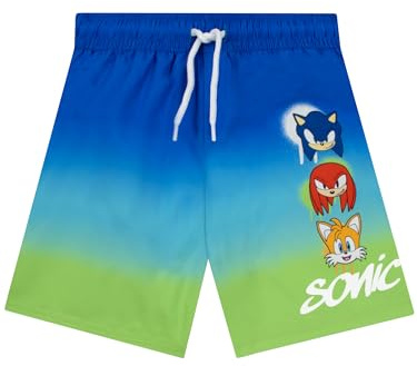 Sonic The Hedgehog Badeshorts Jungen, Badehose Junge Mit Sonic, Knuckles und Tails, Kinder Schwimmanzug Für Sommer