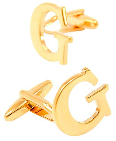 Bishiling Mode Edelstahl Manschettenknöpfe Herren Hochzeit Buchstabe G Gold Manschettenknopf