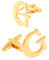 Bishiling Mode Edelstahl Manschettenknöpfe Herren Hochzeit Buchstabe G Gold Manschettenknopf