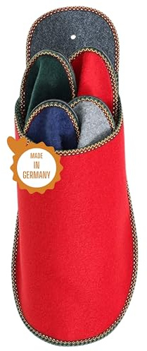Pantoffelmann Gästepantoffel-Set, 4 Paar faltbare Filzschlappen, Unisex