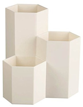 TOYMYTOY Pot à crayon Hexagonale en Plastique Porte-Crayon pour maison, bureau, école