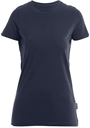 HRM Damen Luxury Roundneck Tee, Navy, Gr. 4XL I Premium T-Shirt Damen Rundhalsausschnitt aus 100% Bio-Baumwolle I Basic Shirt Damen bis 60°C waschbar I Hochwertige & nachhaltige Damen-Oberteile