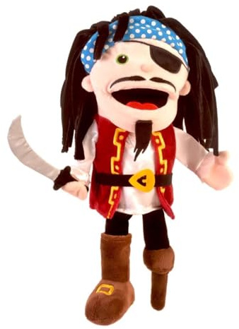 Fiesta Crafts Pirate Hand Puppet, Moving Mouth & Arms for Role Play | Soft & Interactive Pirate Toy, Role Play, Creativity & Sensory Skills, Gift for Boys & Girls Age 3-9