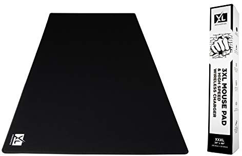 Large 3XL Oversized Mouse Pad (48 x 24 inches) - Extra Large Gaming Mouse Pad for Full Desk - Super Thick Non-Slip Rubber Base and Waterproof Desktop Keyboard Extended Mouse Pad (Black, XXXL)