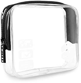 TWIVEE - Transparenter Kulturbeutel - 1 Liter - Kulturtasche zum Transport von Flüssigkeiten im Handgepäck
