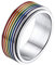 PROSTEEL Herren Regenbogen Bandring Edelstahl Größe 62 LGBTQ Spinner Ring Gay Pride Ring für Männer Stressabbau Fingerringe Finger Modeschmuck Accessoire