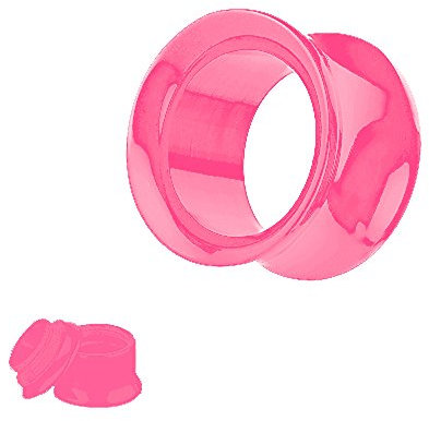 Taffstyle Flesh Tunnel Ohr Piercing Ear Plug Ohrpiercing Bunt Schraub Schraubverschluss Einfach Double Flared Kunststoff 8mm Pink