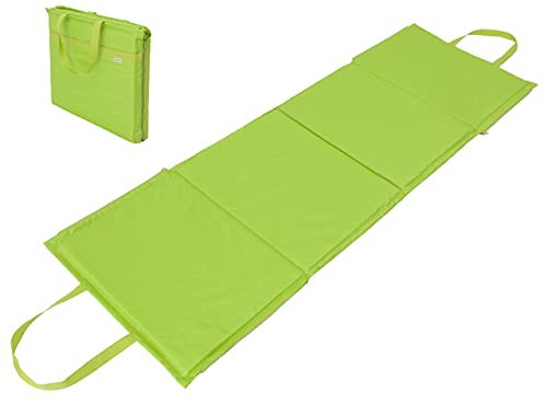 HOBBYGARDEN Strandmatte faltbar zu Tasche 2in1 Sonnenliege Strandliege Matte Gartenliege, Kopfkissen, Strandauflage, Auflage, tragbar, Strandtasche, Limette