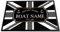 Personalised Boat Mat - narrow boat, sailboat, yacht, floor mat nautical Grey Union jack flag 60 x 40cm Door Mat