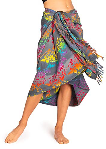 PANASIAM Sarong B810 rainbow flowers, L