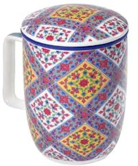 TEA SHOP - Taza de Té o Infusiones con filtro, infusor y tapa - Mug Harmony Forest Tea - Fabricada en Porcelana con diseño exclusivo y original