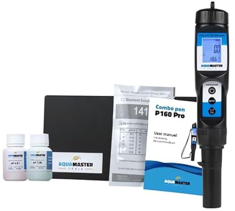 Weedness Aquamaster P160 Kombomessgerät - EC & pH-Messgerät Garten Pflanzen Wert Pooltester Teststreifen für Pool pH-Meter Messen Wassertester Digital Aquarium