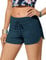 CRZ YOGA Damen Badeshorts Schnell Trocknend Schwimmshorts Sommer Boardshorts mit Seitlichem Split Abzeichen Blau 40
