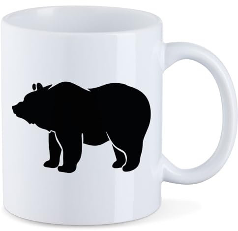 Huuraa Tasse Bär Silhouette Geschenk 330ml Weiß Bär Präsent