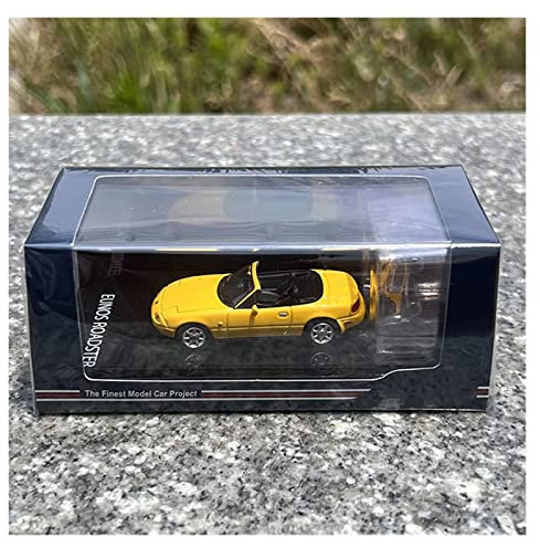 RCESSD Modelle sammeln 1: 64 Für Mazda MX-5 1990 Eunos Roadster Micro Vehicle Druckguss Modellauto Dach abnehmbare Version Modell aus Druckguss (Farbe : Gelb)