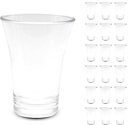 DOJA Barcelona | Verre a Shot | Pack 18 | Shooter Plastique Transparent 4CL | 60X46,5X2 mm | en Polycarbonate | Verre Incassable Reutilisable | pour Verre a Vin Plastique, Verrine Plastique Aperitif